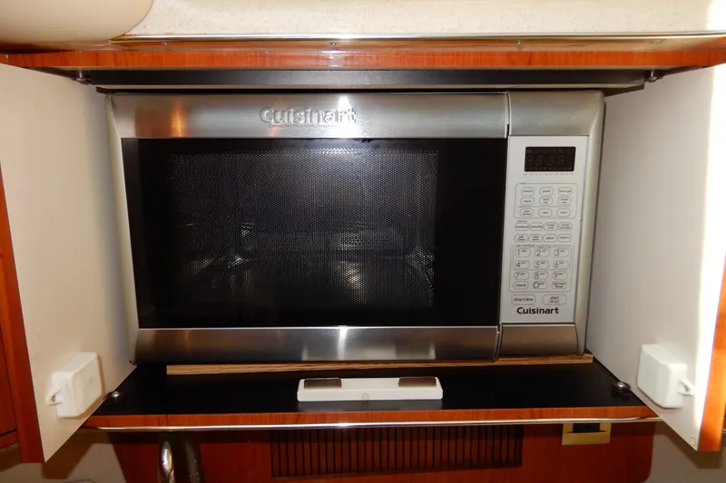 Slide: The Image of Cuisinart microwave in 2000 Sea Ray 380 Aft Cabin yacht kitchen cabinet. - 51