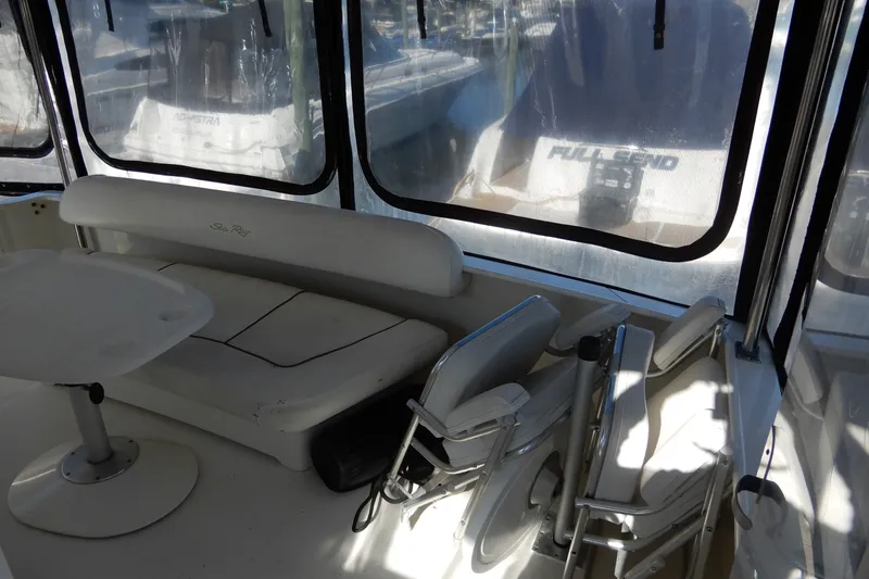 Slide: The Image of Interior of 2000 Sea Ray 380 Aft Cabin with seating and table. - 15