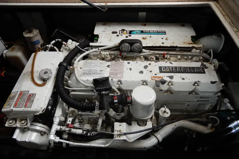Slide: The Image of Caterpillar marine engine in a 2000 Sea Ray 380 Aft Cabin yacht. - 77