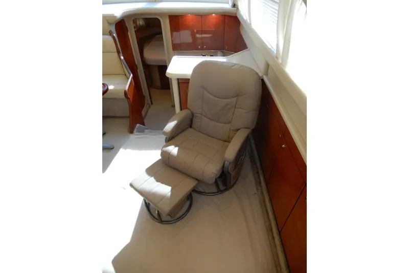 Slide: The Image of Beige recliner chair in 2000 Sea Ray 380 Aft Cabin yacht interior. - 41