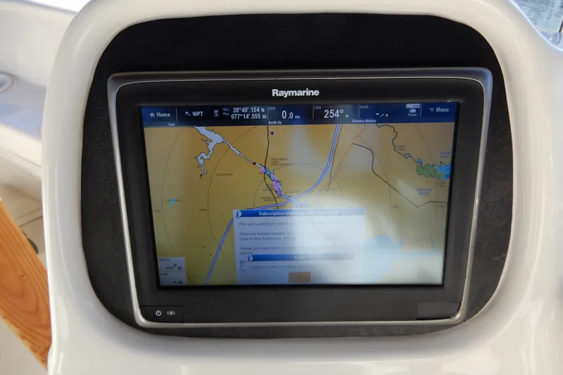 Slide: The Image of Raymarine navigation display on 2000 Sea Ray 380 Aft Cabin yacht. - 28