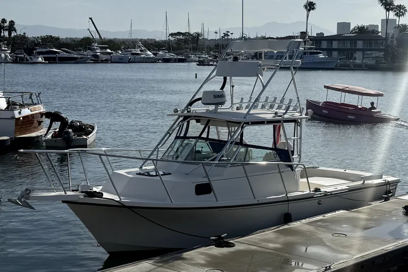 Slide: The Image of 2001 Austin Parker 2510DV boat docked in a marina with other vessels. - 3