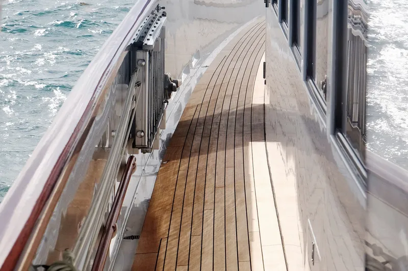 Slide: The Image of Deck view of 1994 Delta Marine 110 Raised Pilothouse yacht on the ocean. - 38