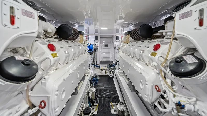 Slide: The Image of Engine Room with Twin MAN Engines - 52