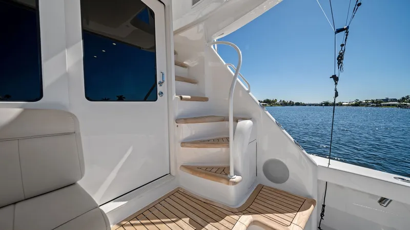 Slide: The Image of Stylish Teak Staircase to Flybridge - 47
