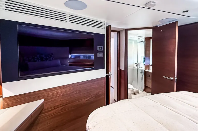 Slide: The Image of Luxurious interior of 2026 Princess S65 Sportbridge yacht with modern amenities. - 55