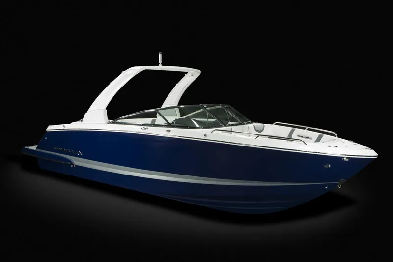 The Image of Manufacturer Provided Image: 2019 Chaparral 277 SSX boat with sleek blue and white design. - 0