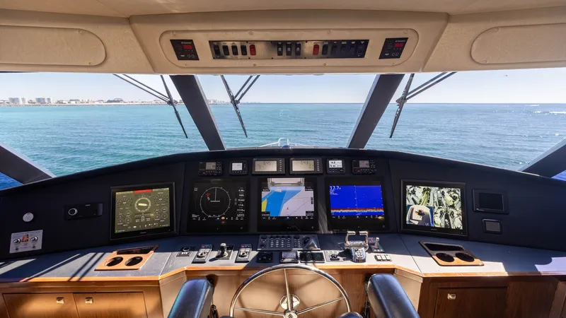 Slide: The Image of 2015 Viking 76 Enclosed Bridge- CHULA- Enclosed Bridge Helm - 40