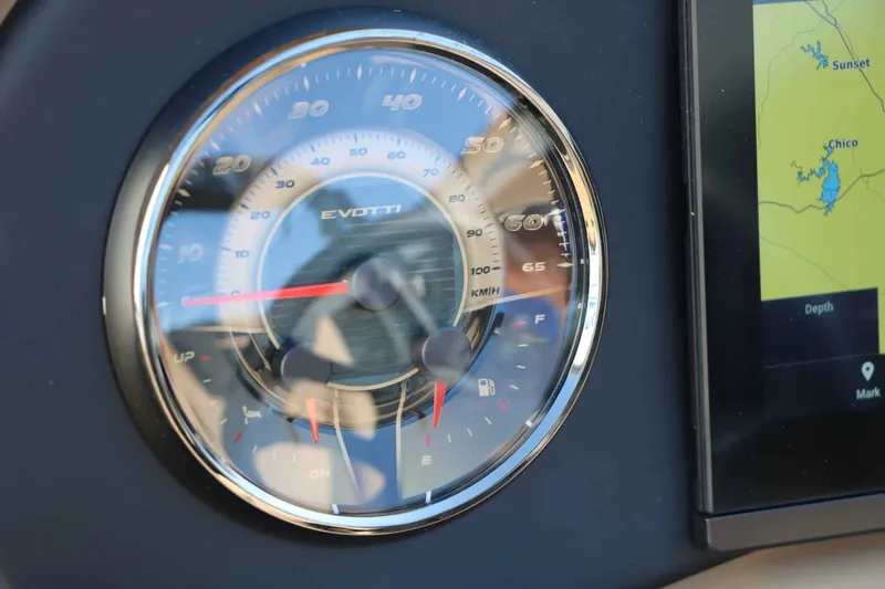 Slide: The Image of Close-up of a speedometer with Evotti logo and digital screen beside it. - 45