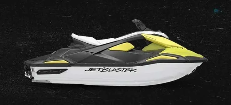 The Image of Yamaha WaveRunner JetBlaster 2027 with sporty design, yellow accents, and ergonomic seating. - 0