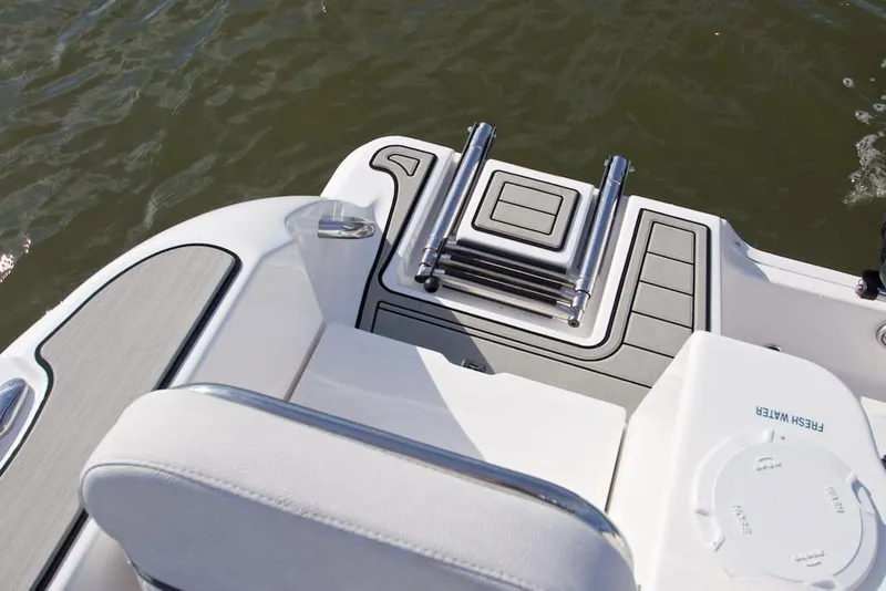 Slide: The Image of Manufacturer Provided Image: Sea Fox 228 Commander 2022 boat stern with ladder and seating. - 17