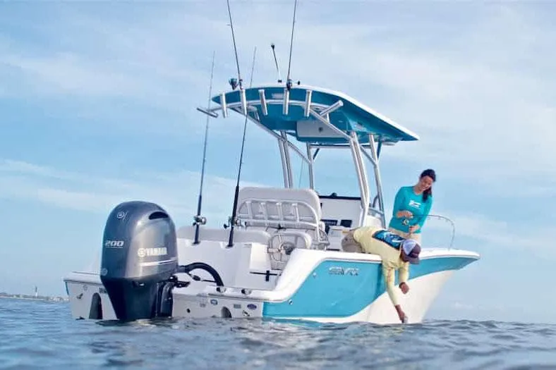 Slide: The Image of Manufacturer Provided Image: 2022 Sea Fox 228 Commander boat with Yamaha engine on the water. - 3