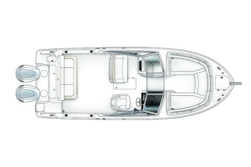 Slide: The Image of Manufacturer Provided Image: 2019 Robalo R247 Dual Console boat layout diagram. - 14