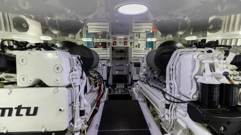 Slide: The Image of Engine Room with Twin MTU Engines - 45
