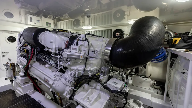 Slide: The Image of Engine Room with Twin Diesel Engines - 47