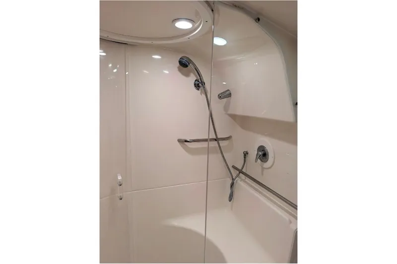 Slide: The Image of Luxurious shower area in 2006 Tiara Yachts 3900 Convertible, featuring modern fixtures. - 21