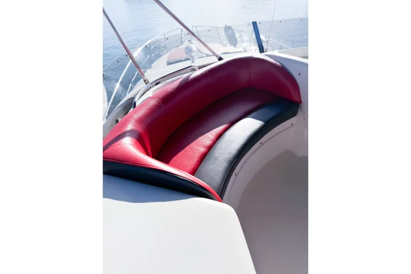 Slide: The Image of Red and black seating on 2002 Cranchi Atlantique 50 yacht deck. - 10