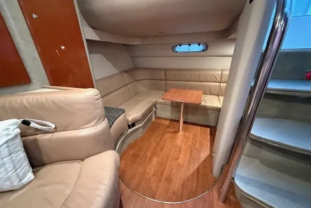 Slide: The Image of Interior of 2006 Formula 40 Performance Cruiser with leather seating and wooden flooring. - 30