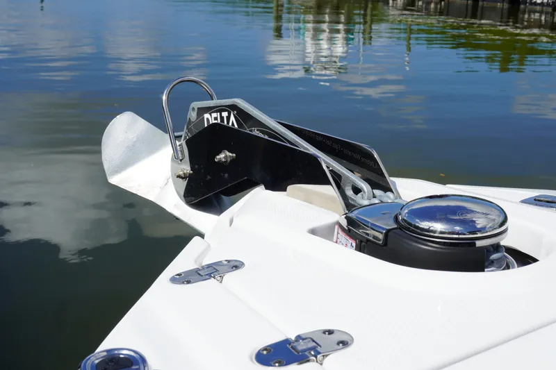 Slide: The Image of Bow of 2026 Monterey 255SS Super Sport with anchor and winch system. - 34