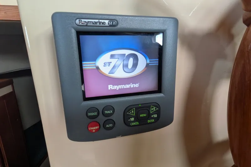 Slide: The Image of Raymarine ST70 display on 1995 Nordic Tug 26 boat dashboard. - 29