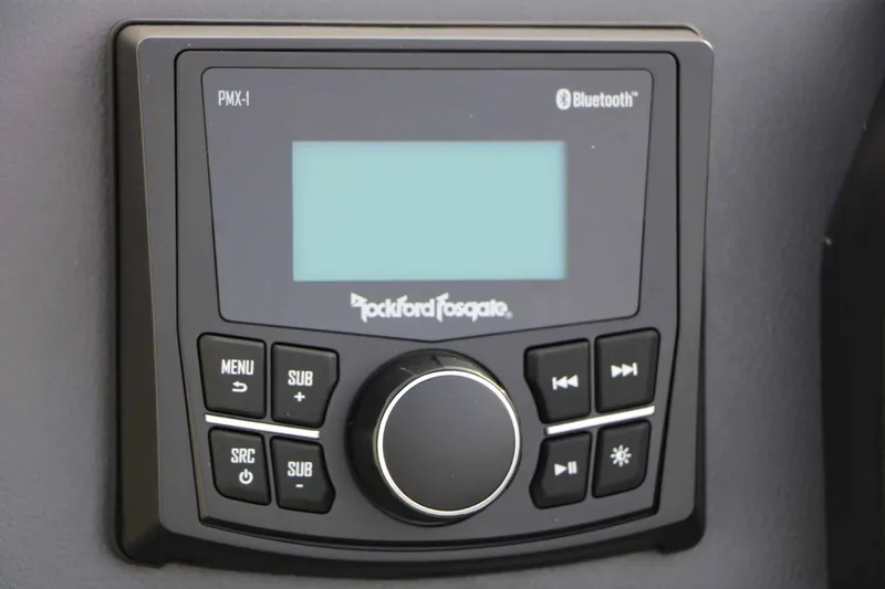 Slide: The Image of Rockford Fosgate PMX-1 Bluetooth control on a Bennington 22 S1SSR Tri Toon. - 47