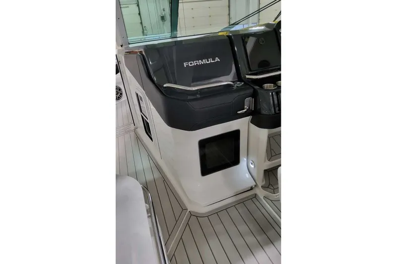Slide: The Image of 2027 Formula 360 Super Sport Crossover cockpit with sleek design and modern controls. - 33