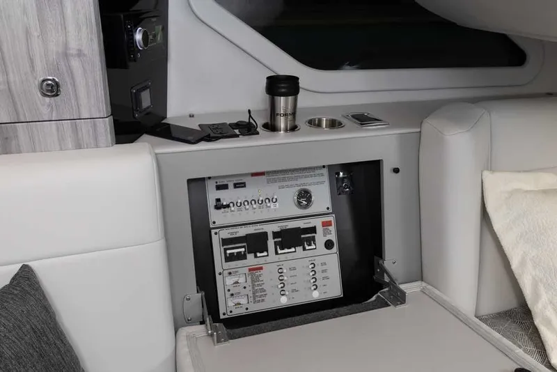 Slide: The Image of Interior of 2027 Formula 360 Super Sport Crossover with control panel and seating area. - 37