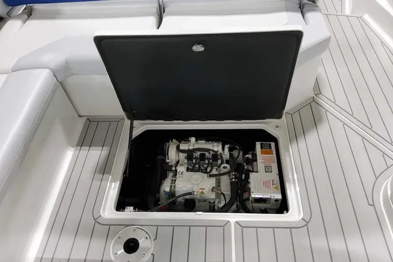 Slide: The Image of Open engine compartment of 2027 Formula 360 Super Sport Crossover boat. - 16