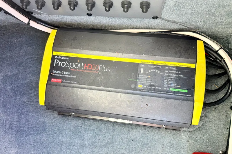 Slide: The Image of ProMariner ProSport HD20Plus marine battery charger in a 2007 Stratos 375 XF boat. - 64