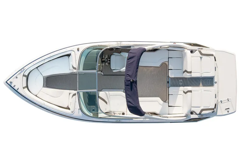 Slide: The Image of Manufacturer Provided Image: 2017 Regal 2300 Bowrider boat, top view, white and gray interior. - 7