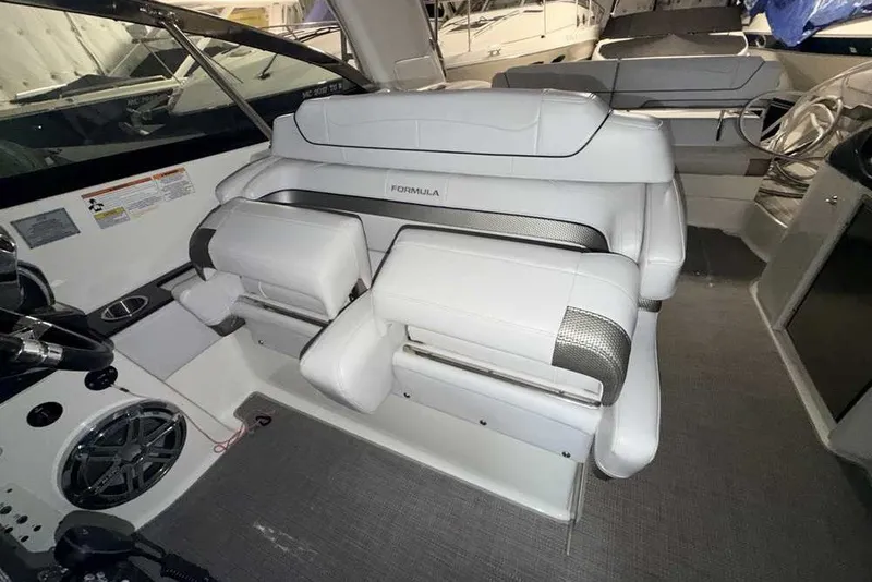 Slide: The Image of 2019 Formula 350 Crossover Bowrider I/O interior with luxurious seating and modern design. - 16