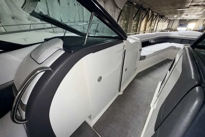 Slide: The Image of 2019 Formula 350 Crossover Bowrider I/O interior with sleek seating and modern design. - 21
