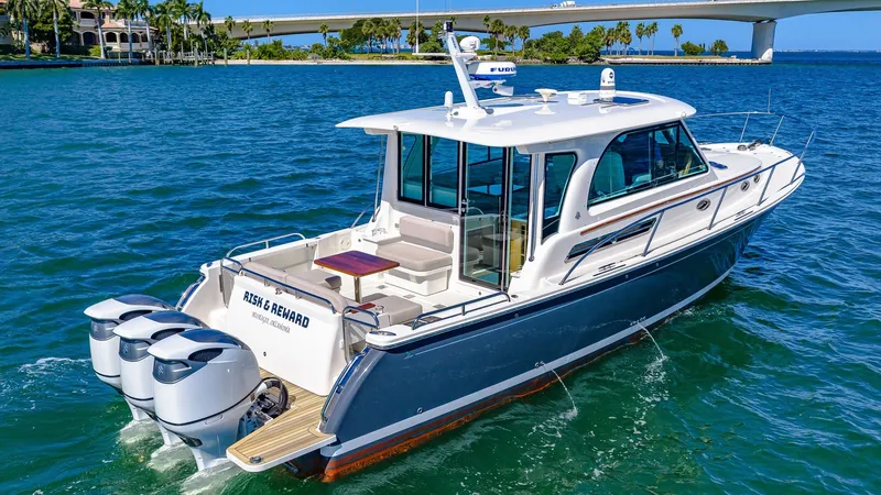 Slide: The Image of Aft Deck with Triple Outboards - 45