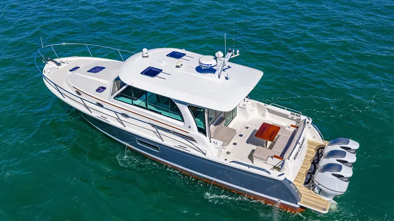 Slide: The Image of Aerial View of Back Cove 390 Deck - 43