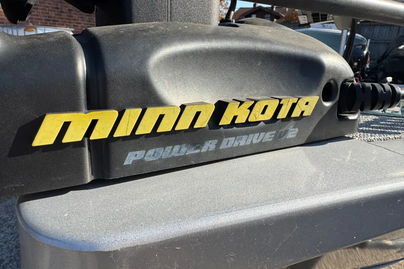Slide: The Image of Minn Kota Power Drive V2 motor on 2013 Tracker Super Guide V-16 DLX T boat. - 15