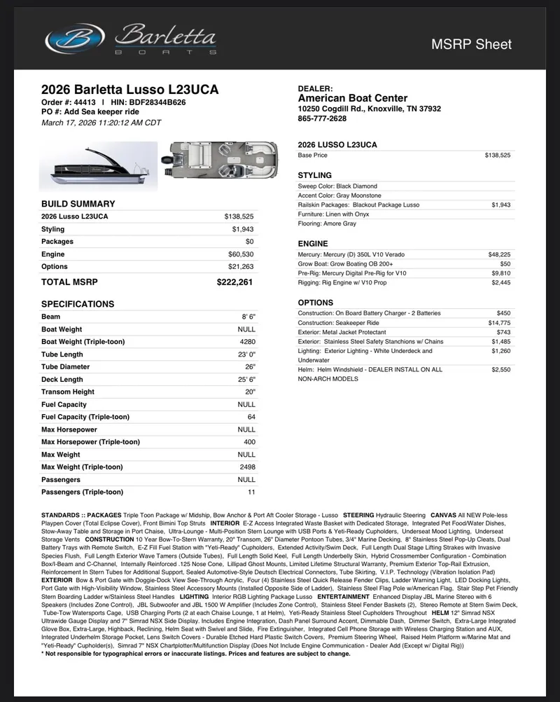 Slide: The Image of Barletta Lusso 23UCA w/ Seakeeper Ride 2026 - 1