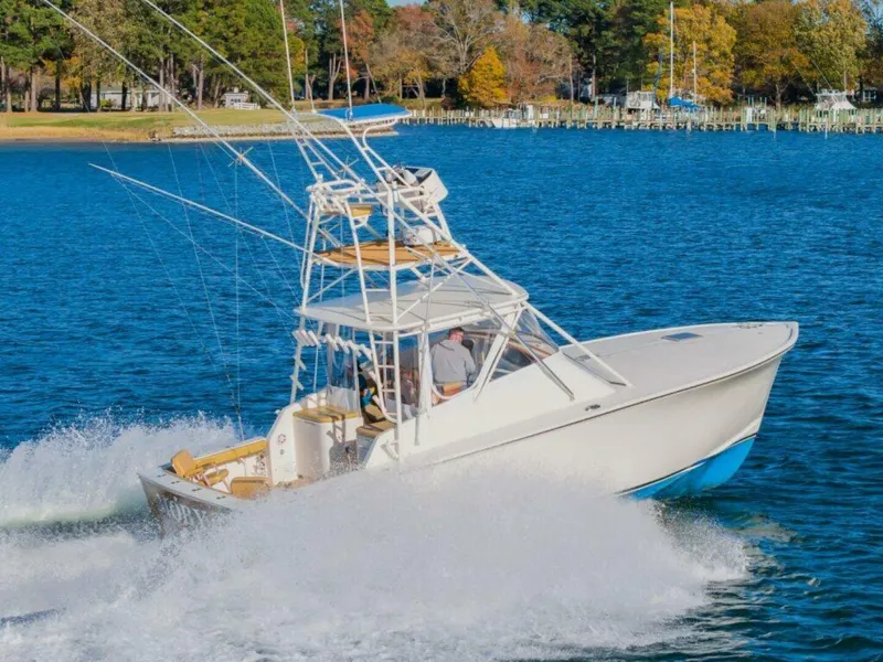 Slide: The Image of Custom Carolina Island Boatworks 34 Express 1987 - 5