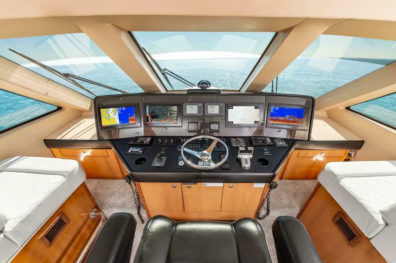 Slide: The Image of Hatteras 64 Enclosed Bridge 2008 - 15