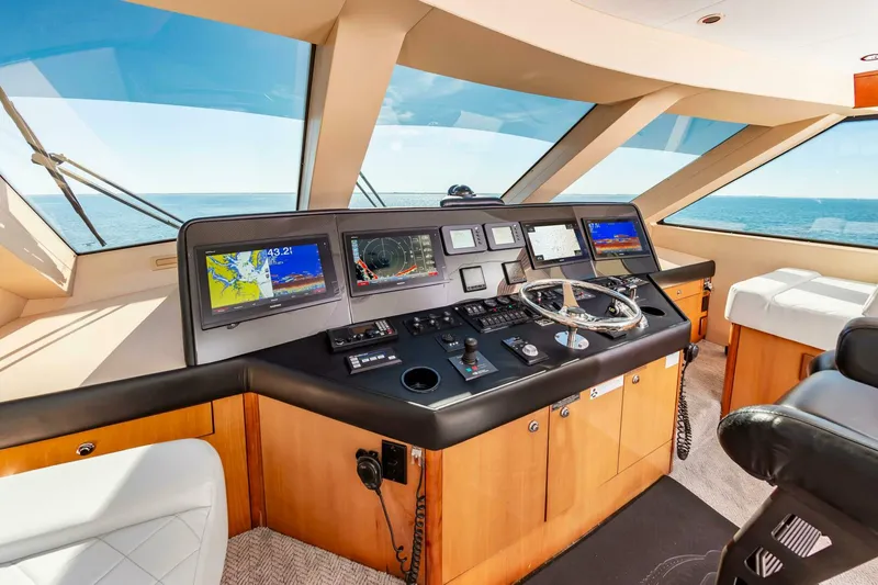 Slide: The Image of Hatteras 64 Enclosed Bridge 2008 - 16