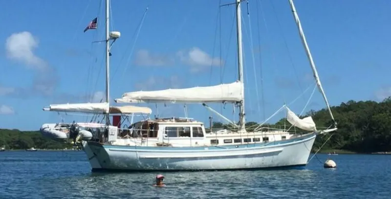 Slide: The Image of Covey Island Boat Works Spencer Lincoln Pilot House Yawl 1986 - 2