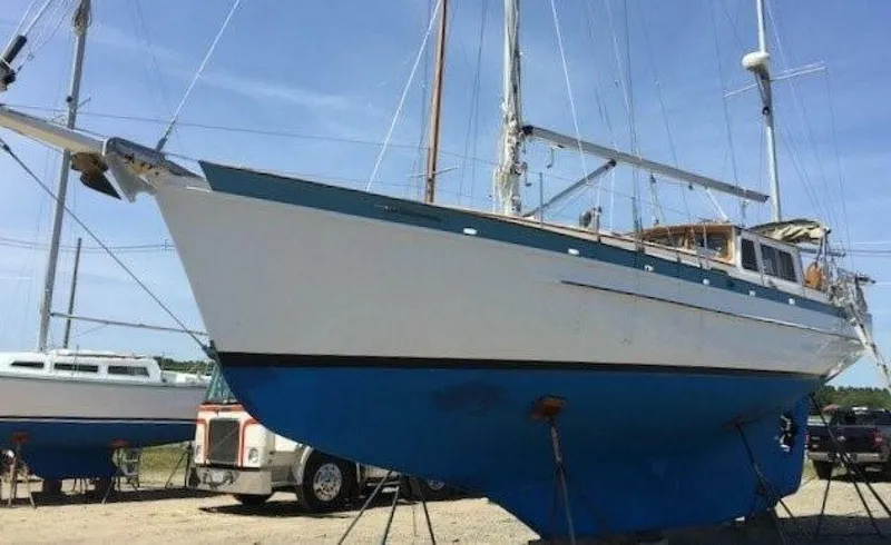 Slide: The Image of Covey Island Boat Works Spencer Lincoln Pilot House Yawl 1986 - 25