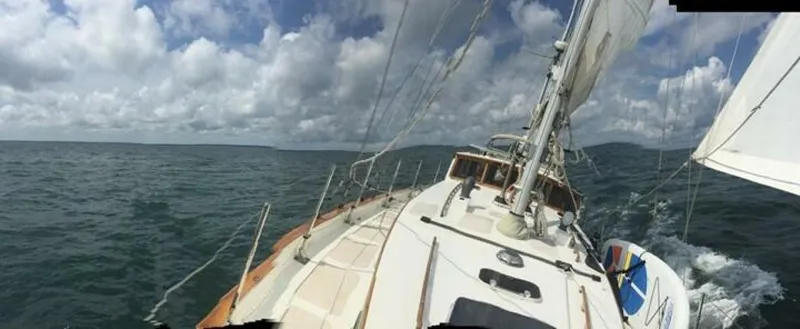 Slide: The Image of Covey Island Boat Works Spencer Lincoln Pilot House Yawl 1986 - 5
