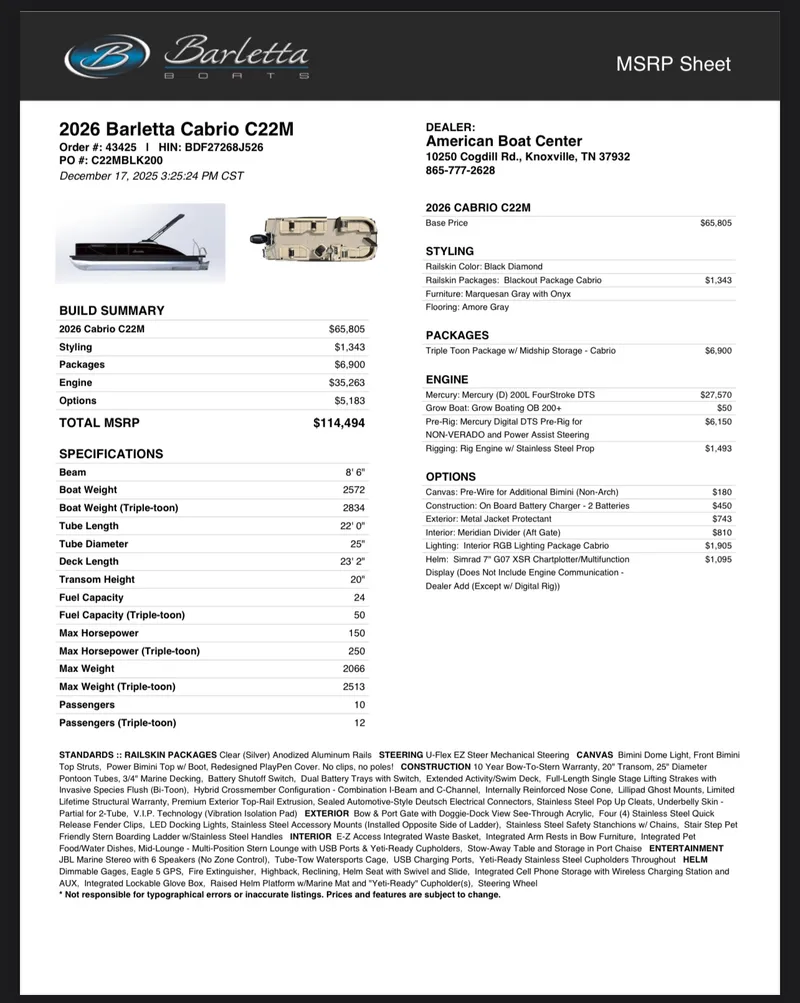Slide: The Image of Barletta Cabrio 22M 2026 - 1