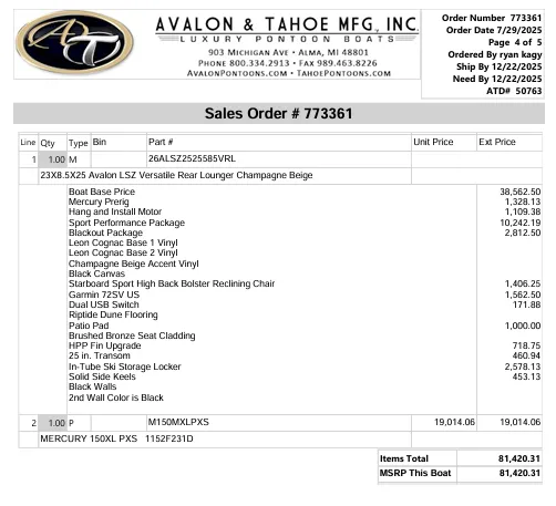 Slide: The Image of Avalon LSZ - 23 FT Triple Toon Versatile Rear Lounger with Patio Pad 2026 - 2