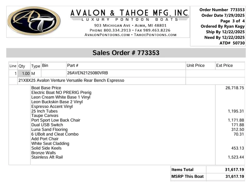 Slide: The Image of Avalon Venture - 21 FT Versatile Rear Bench (20' Deck) 2026 - 1