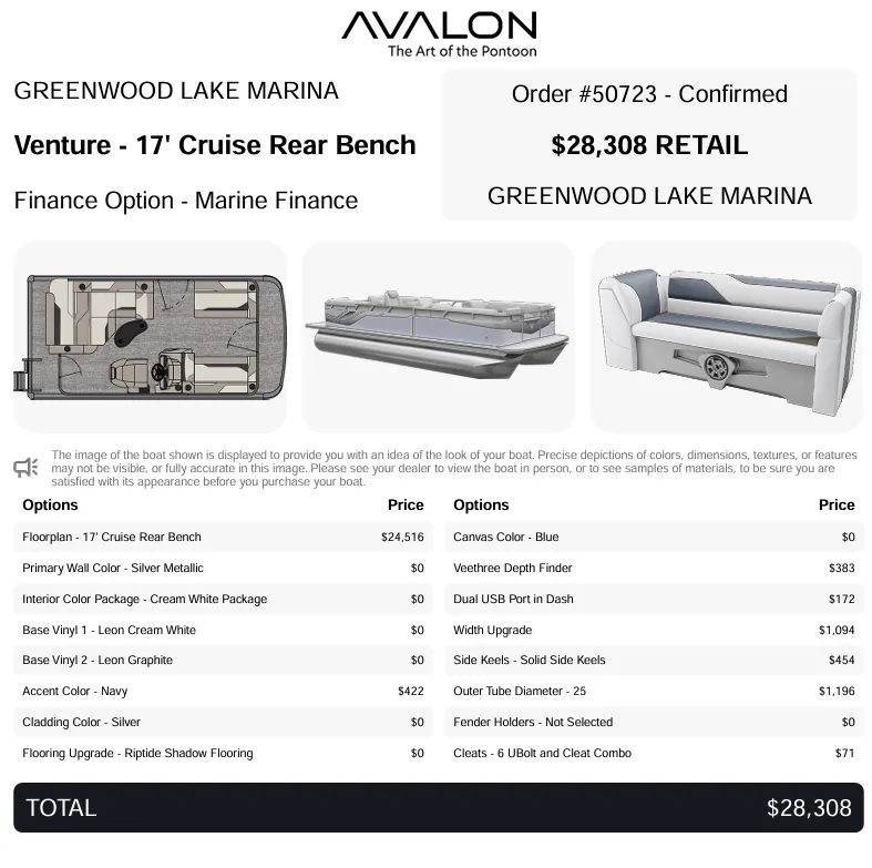 Slide: The Image of Avalon Venture - 17 FT Cruise Rear Bench 2026 - 3