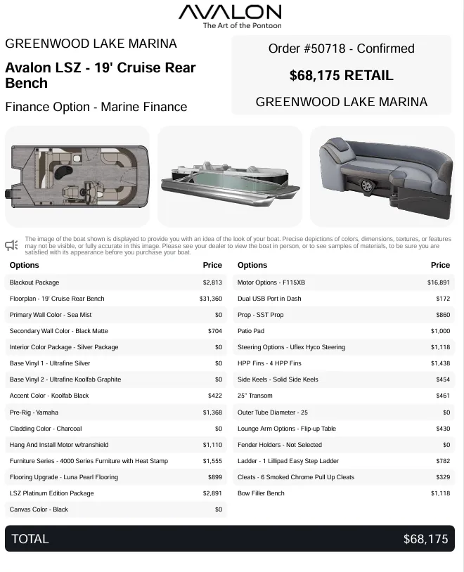 Slide: The Image of Avalon LSZ - 19 FT Cruise Rear Bench "Tiffany" 2026 - 1