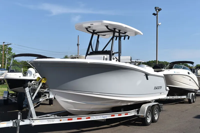 Slide: The Image of Yacht Club Trailers 21-6000 Aluminum tandem axle bunk boat trailer 2026 - 26