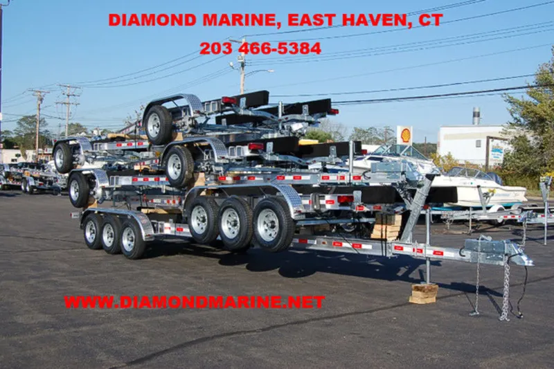 Slide: The Image of Yacht Club Trailers 21-6000 Aluminum tandem axle bunk boat trailer 2026 - 64