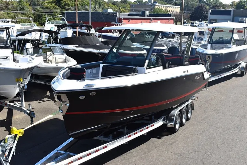 Slide: The Image of Yacht Club Trailers 19-30 Aluminum single axle bunk boat trailer 2026 - 125